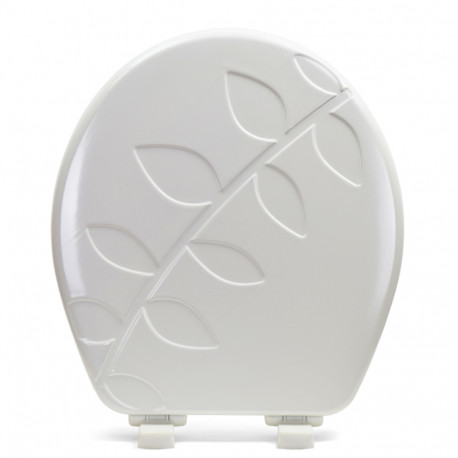 Bemis 39SLOW (White) Mayfair series Vineyard Sculptured Wood Round Toilet Seat, Slow-Close Bemis
